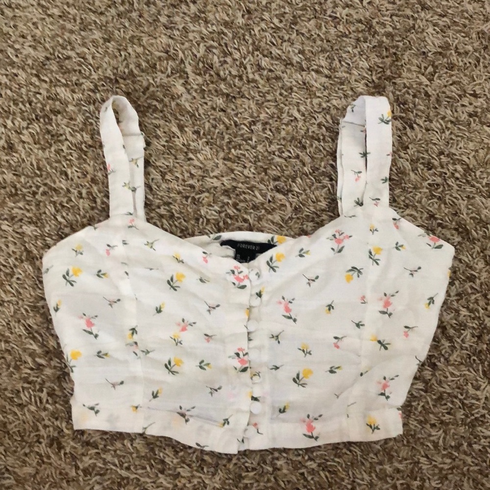 forever 21 floral crop top